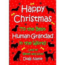 Personalised From The Dog Christmas Card (Human Grandad, Red)