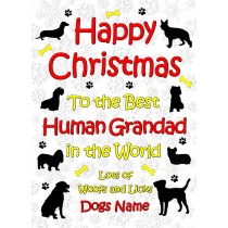 Personalised From The Dog Christmas Card (Human Grandad, White)