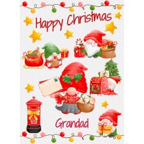 Christmas Card For Grandad (Gnome, White)