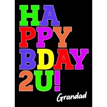 Birthday Card For Grandad (Bday, Black)