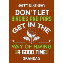 Funny Golf Birthday Card for Grandad (Design 3)