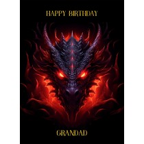 Gothic Fantasy Dragon Birthday Card For Grandad (Design 1)