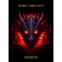 Gothic Fantasy Dragon Christmas Card For Grandad (Design 1)