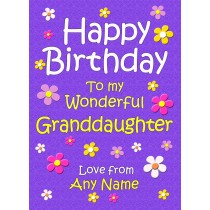 Personalised Granddaughter Birthday Card (Purple)