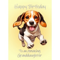Beagle Dog Birthday Card For Granddaughter