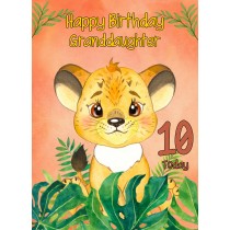 10th Birthday Card for Granddaughter (Lion)