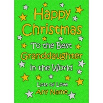 Personalised Granddaughter Christmas Card (Green)