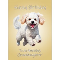 Poodle Dog Birthday Card For Granddaughter