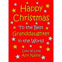 Personalised Granddaughter Christmas Card (Red)