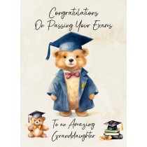 Graduation Passing Exams Congratulations Card For Granddaughter (Design 2)