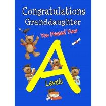 Congratulations A Levels Passing Exams Card For Granddaughter (Design 3)