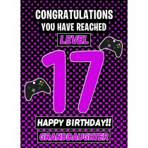 17th Level Gamer Birthday Card (Granddaughter)