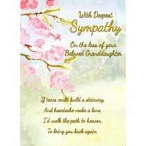 Sympathy Bereavement Card (With Deepest Sympathy, Beloved Granddaughter)