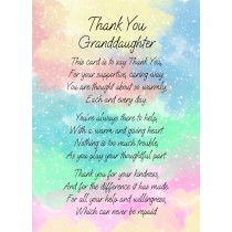 Thank You Poem Verse Card For Granddaughter