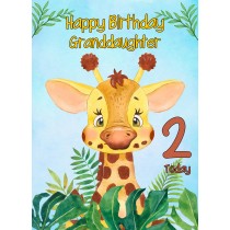 2nd Birthday Card for Granddaughter (Giraffe)