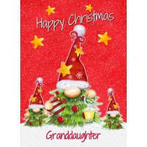 Christmas Card For Granddaughter (Gnome, Red)