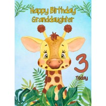 3rd Birthday Card for Granddaughter (Giraffe)