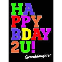 Birthday Card For Granddaughter (Bday, Black)