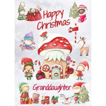 Christmas Card For Granddaughter (Elf, White)