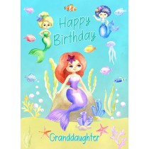 Birthday Card For Granddaughter (Mermaid, Blue)