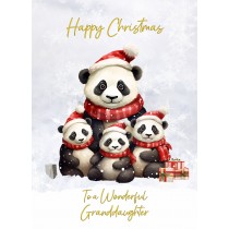 Christmas Card For Granddaughter (Panda Bear Family Art)