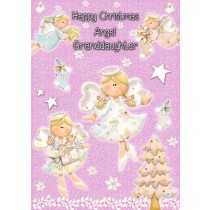Angel Granddaughter Christmas Card 'Happy Christmas'