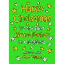 Personalised Grandfather Christmas Card (Green)