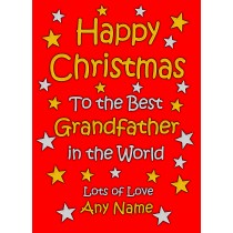 Personalised Grandfather Christmas Card (Red)