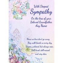 Personalised Sympathy Bereavement Card (Deepest Sympathy, Beloved Grandfather)