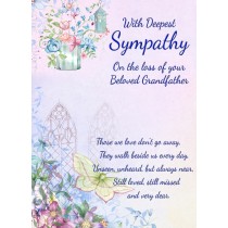 Sympathy Bereavement Card (Deepest Sympathy, Beloved Grandfather)
