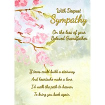 Sympathy Bereavement Card (With Deepest Sympathy, Beloved Grandfather)