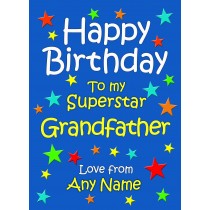 Personalised Grandfather Birthday Card (Blue)