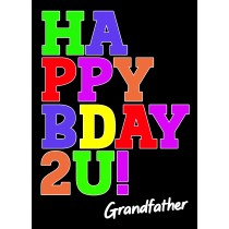Birthday Card For Grandfather (Bday, Black)