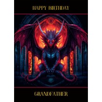 Gothic Fantasy Dragon Birthday Card For Grandfather (Design 3)
