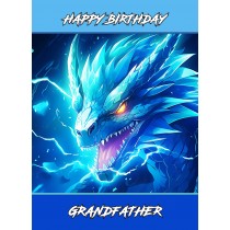 Gothic Fantasy Anime Dragon Birthday Card For Grandfather (Design 4)