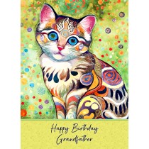 Birthday Card For Grandfather (Cat Art Painting)