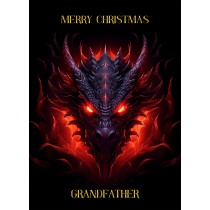 Gothic Fantasy Dragon Christmas Card For Grandfather (Design 1)