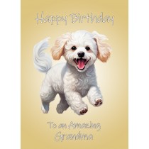 Poodle Dog Birthday Card For Grandma