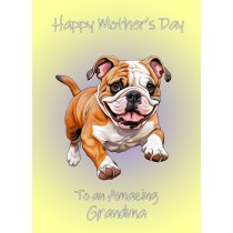 Bulldog Dog Mothers Day Card For Grandma