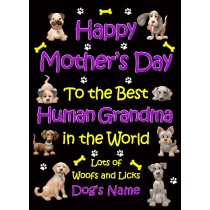 Personalised From The Dog Happy Mothers Day Card (Black, Human Grandma)