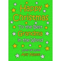 Personalised Grandma Christmas Card (Green)