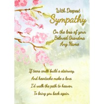 Personalised Sympathy Bereavement Card (With Deepest Sympathy, Beloved Grandma)