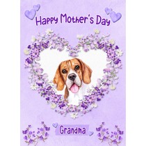 Beagle Dog Mothers Day Card (Happy Mothers, Grandma)