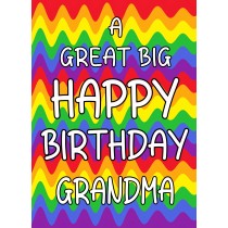 Happy Birthday 'Grandma' Greeting Card (Rainbow)