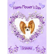 Papillon Dog Mothers Day Card (Happy Mothers, Grandma)