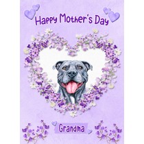 Staffordshire Bull Terrier Dog Mothers Day Card (Happy Mothers, Grandma)