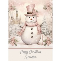 Snowman Art Christmas Card For Grandma (Design 2)