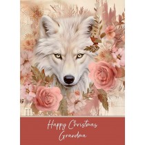 Christmas Card For Grandma (Wolf Art, Design 1)
