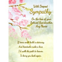 Personalised Sympathy Bereavement Card (With Deepest Sympathy, Beloved Grandmother)