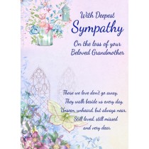 Sympathy Bereavement Card (Deepest Sympathy, Beloved Grandmother)